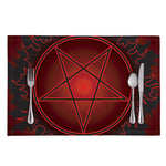 Black And Red Satanic Pentagram Print Placemat