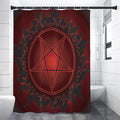 Black And Red Satanic Pentagram Print Premium Shower Curtain