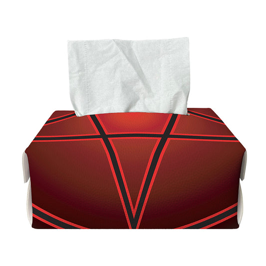 Black And Red Satanic Pentagram Print Rectangle Tissue Box Cover