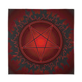 Black And Red Satanic Pentagram Print Silk Bandana