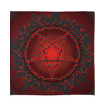 Black And Red Satanic Pentagram Print Silk Bandana