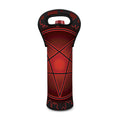 Black And Red Satanic Pentagram Print Single Neoprene Wine Tote