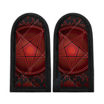 Black And Red Satanic Pentagram Print Skillet Handle Cover
