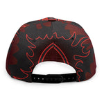 Black And Red Satanic Pentagram Print Snapback Cap
