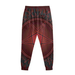 Black And Red Satanic Pentagram Print Sweatpants