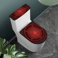 Black And Red Satanic Pentagram Print Toilet Lid And Tank Cover Set