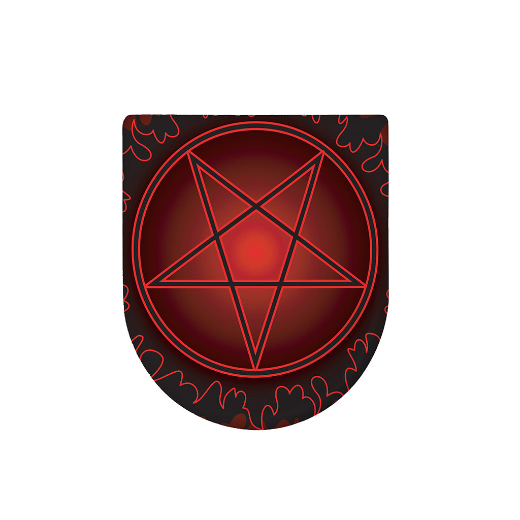 Black And Red Satanic Pentagram Print Toilet Lid Cover