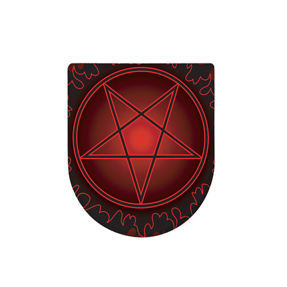 Black And Red Satanic Pentagram Print Toilet Lid Cover