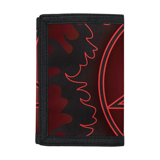 Black And Red Satanic Pentagram Print Trifold Wallet