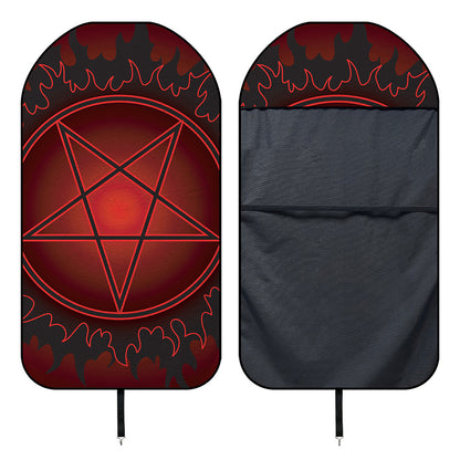 Black And Red Satanic Pentagram Print Waterproof Car Seat Cover
