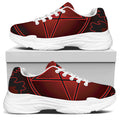 Black And Red Satanic Pentagram Print White Chunky Shoes