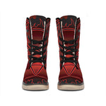 Black And Red Satanic Pentagram Print Winter Boots