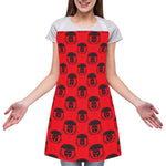 Black And Red Spartan Pattern Print Adjustable Apron
