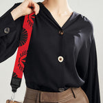 Black And Red Spartan Pattern Print Bag Strap