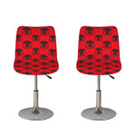 Black And Red Spartan Pattern Print Bar Stool Covers
