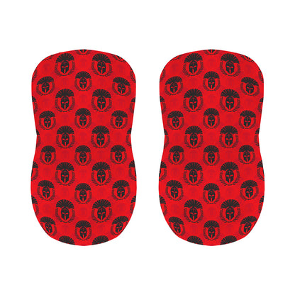 Black And Red Spartan Pattern Print Bar Stool Covers