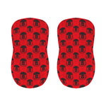 Black And Red Spartan Pattern Print Bar Stool Covers