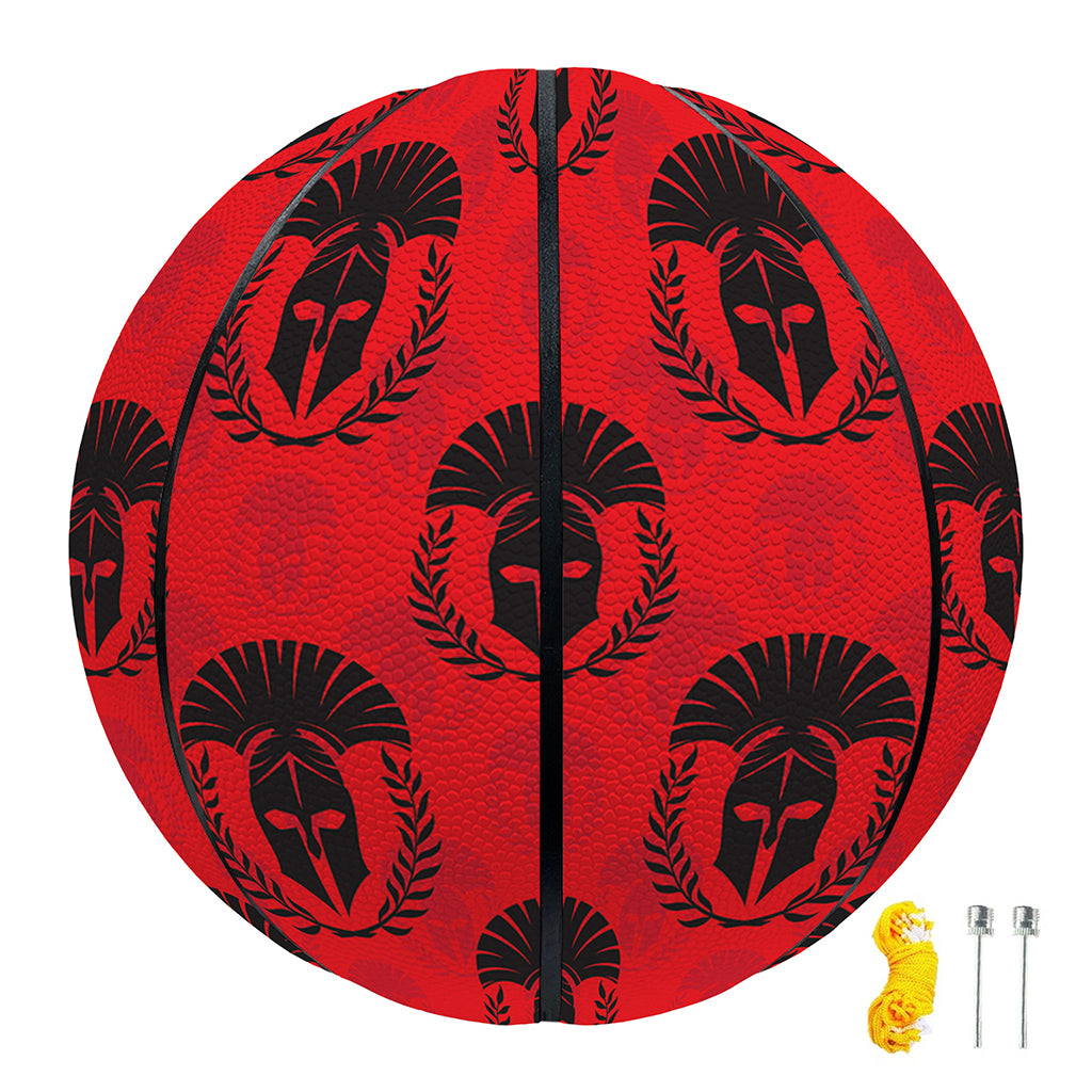 Black And Red Spartan Pattern Print Basketball