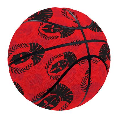 Black And Red Spartan Pattern Print Basketball