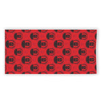 Black And Red Spartan Pattern Print Beach Towel
