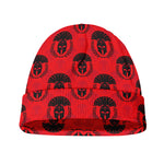 Black And Red Spartan Pattern Print Beanie