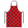 Black And Red Spartan Pattern Print Bib Apron With Pocket