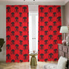 Black And Red Spartan Pattern Print Blackout Pencil Pleat Curtains