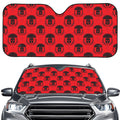 Black And Red Spartan Pattern Print Car Windshield Sun Shade