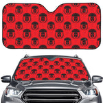 Black And Red Spartan Pattern Print Car Windshield Sun Shade