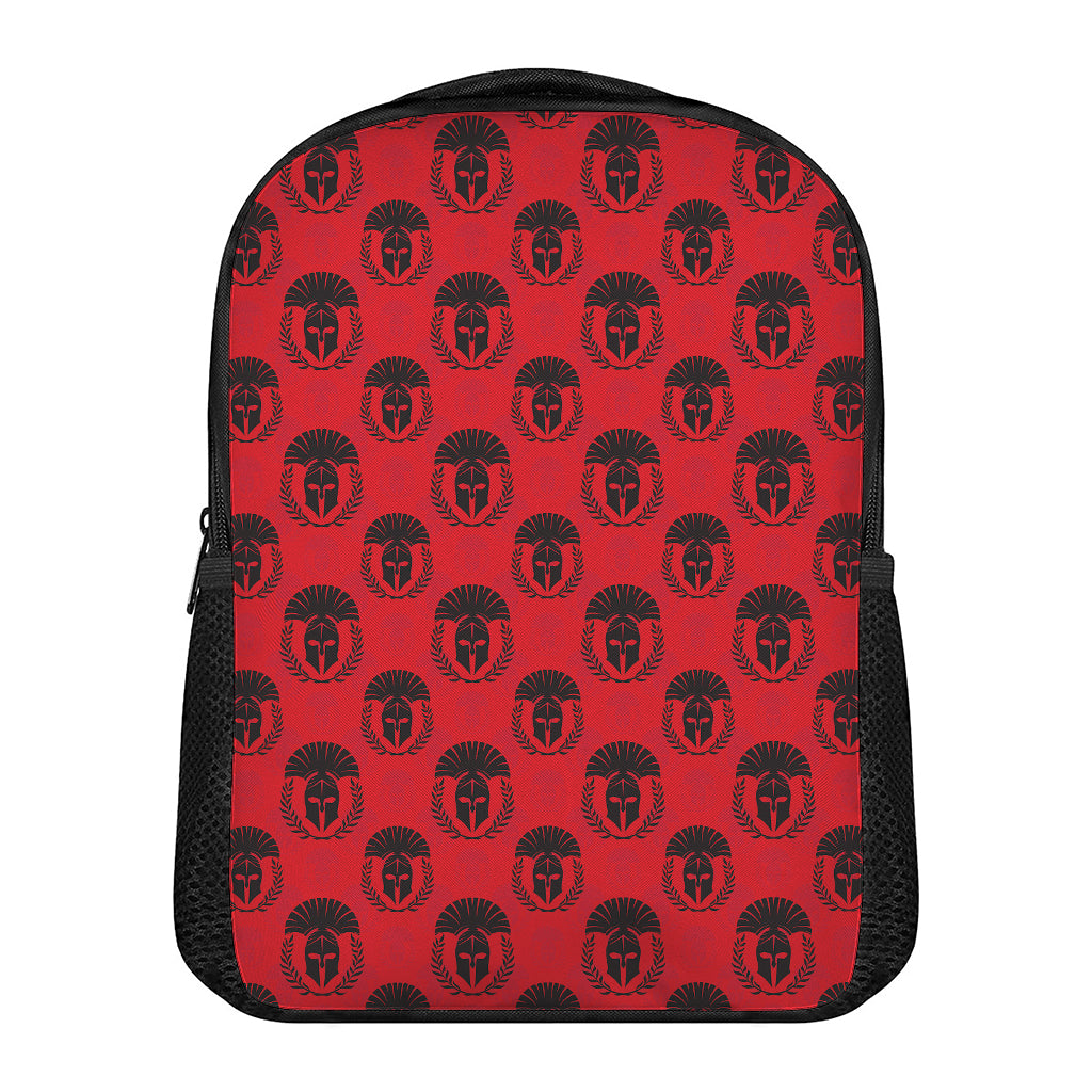 Black And Red Spartan Pattern Print Casual Backpack