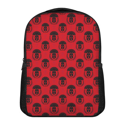Black And Red Spartan Pattern Print Casual Backpack