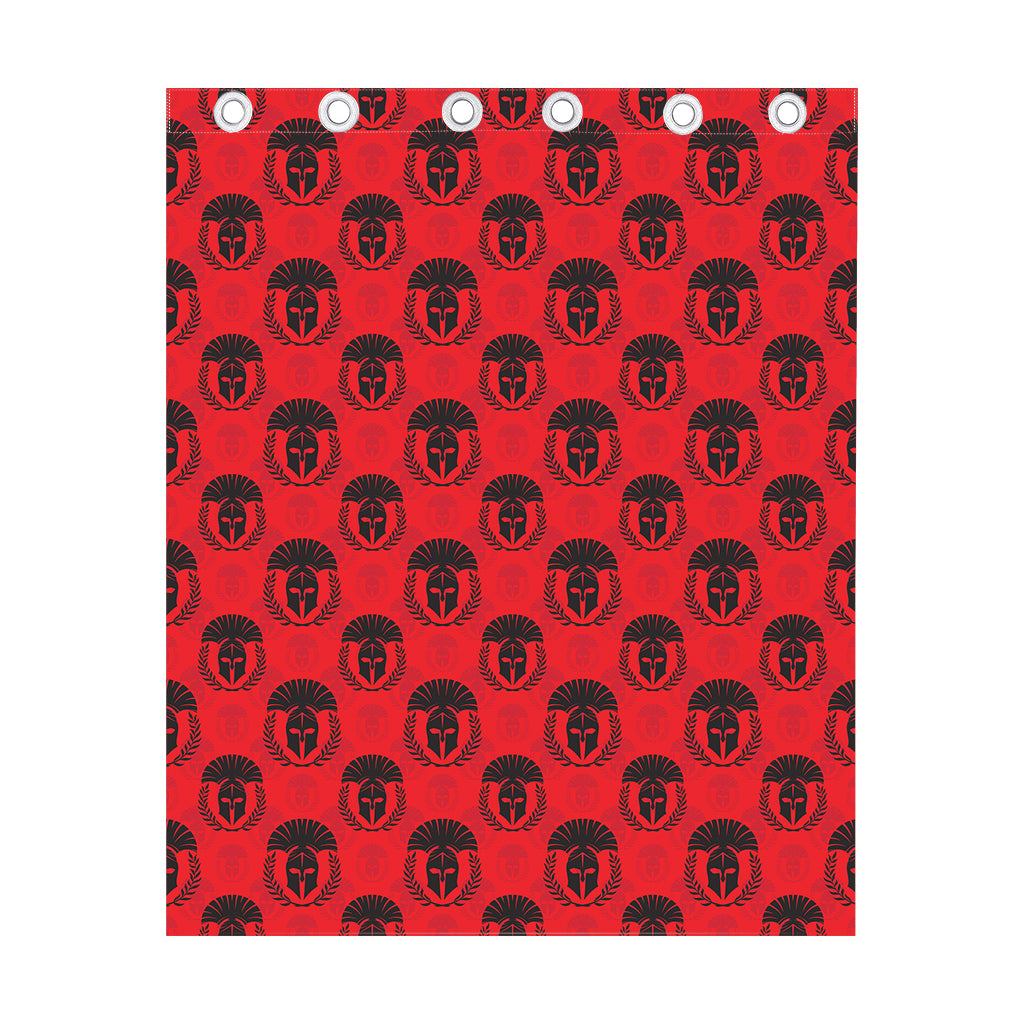 Black And Red Spartan Pattern Print Curtain