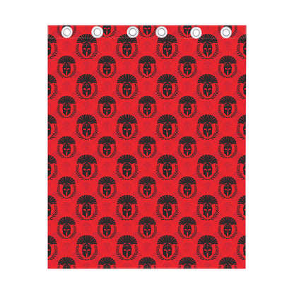 Black And Red Spartan Pattern Print Curtain