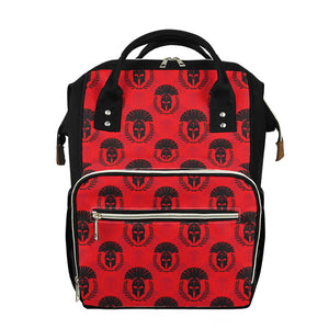 Black And Red Spartan Pattern Print Diaper Bag