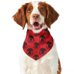 Black And Red Spartan Pattern Print Dog Bandana