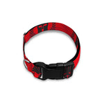 Black And Red Spartan Pattern Print Dog Collar