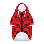 Black And Red Spartan Pattern Print Dog Zip Up Hoodie