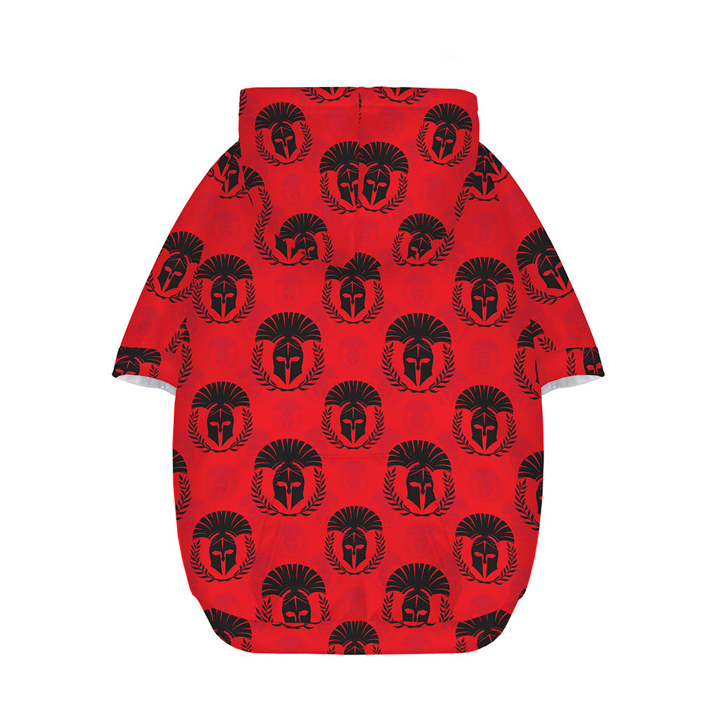 Black And Red Spartan Pattern Print Dog Zip Up Hoodie