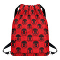 Black And Red Spartan Pattern Print Drawstring Backpack