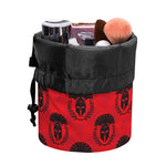 Black And Red Spartan Pattern Print Drawstring Makeup Bag