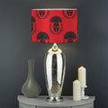 Black And Red Spartan Pattern Print Drum Lamp Shade