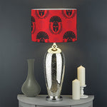 Black And Red Spartan Pattern Print Drum Lamp Shade