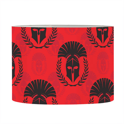 Black And Red Spartan Pattern Print Drum Lamp Shade