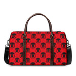 Black And Red Spartan Pattern Print Duffle Bag