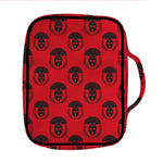 Black And Red Spartan Pattern Print Front Pocket Bible Bag