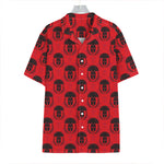 Black And Red Spartan Pattern Print Hawaiian Shirt