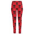 Black And Red Spartan Pattern Print High-Waisted Pocket Leggings