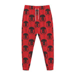 Black And Red Spartan Pattern Print Jogger Pants