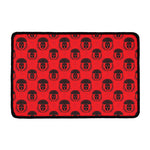 Black And Red Spartan Pattern Print Kitchen Mat