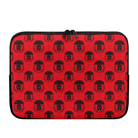 Black And Red Spartan Pattern Print Laptop Sleeve